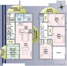 宮崎市中西町、新築一戸建ての間取り画像です