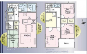 宮崎市大島町、新築一戸建ての間取り画像です