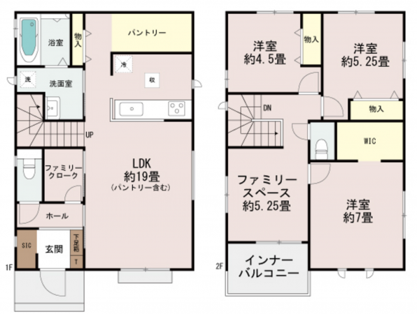 宮崎市月見ケ丘、新築一戸建ての間取り画像です