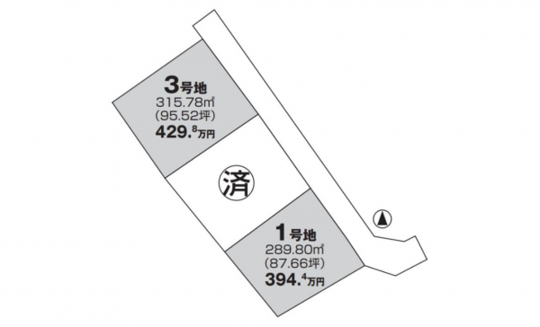 三豊市山本町大野、土地の間取り画像です