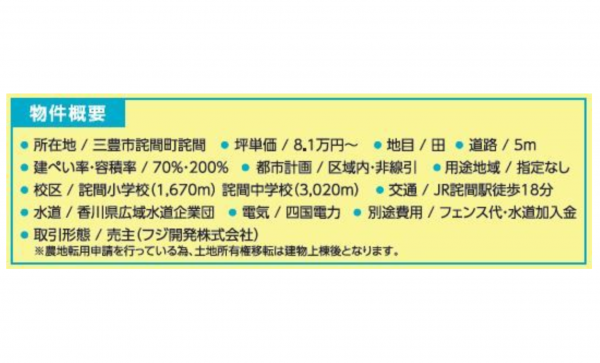 三豊市詫間町詫間、土地のその他画像です