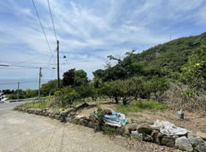 三豊市詫間町大浜、土地の前面道路を含む現地写真画像です