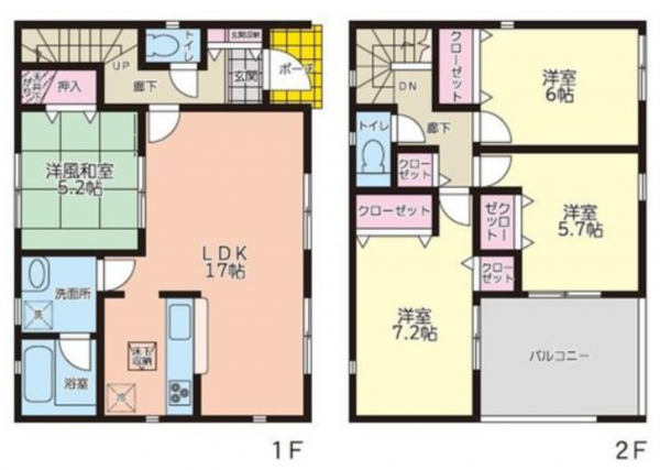 観音寺市村黒町、新築一戸建ての間取り画像です