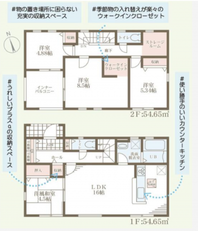 観音寺市植田町、新築一戸建ての間取り画像です