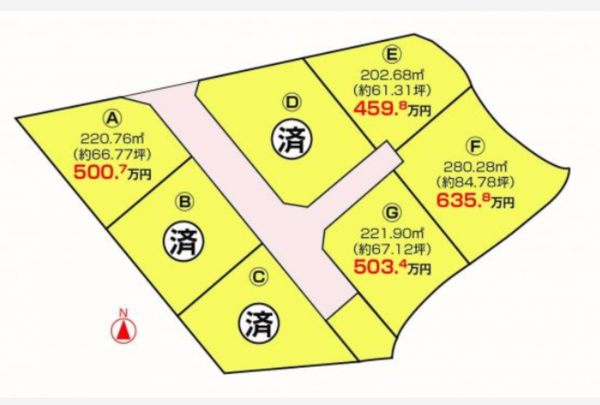 三豊市高瀬町上高瀬、土地の間取り画像です