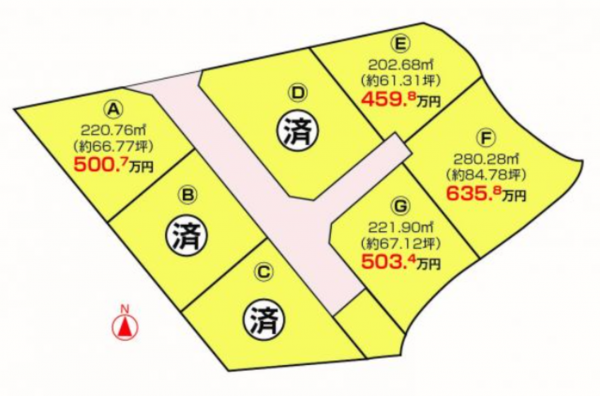 三豊市高瀬町上高瀬、土地の間取り画像です