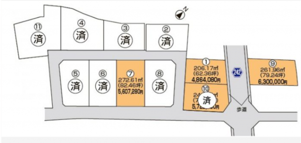 観音寺市柞田町、土地の間取り画像です