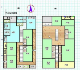 観音寺市観音寺町、中古一戸建ての間取り画像です