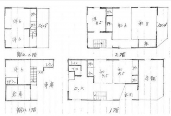 観音寺市流岡町、中古一戸建ての間取り画像です