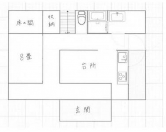 観音寺市池之尻町、中古一戸建ての間取り画像です