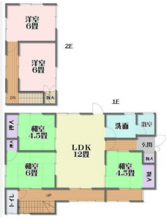 三豊市高瀬町上高瀬、中古一戸建ての間取り画像です