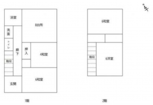 観音寺市坂本町、中古一戸建ての間取り画像です