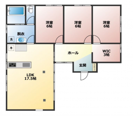 三豊市高瀬町比地中、中古一戸建ての間取り画像です