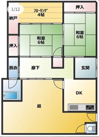 三豊市仁尾町仁尾丁、中古一戸建ての間取り画像です