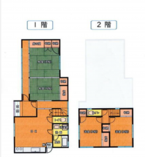 三豊市山本町辻、中古一戸建ての間取り画像です