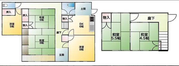 三豊市詫間町松崎、中古一戸建ての間取り画像です