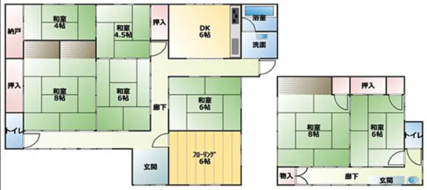 三豊市仁尾町仁尾己、中古一戸建ての間取り画像です