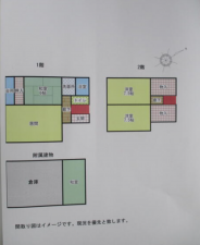 観音寺市原町、中古一戸建ての間取り画像です