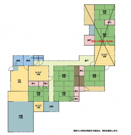 三豊市三野町吉津、中古一戸建ての間取り画像です