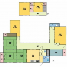 三豊市三野町大見、中古一戸建ての間取り画像です