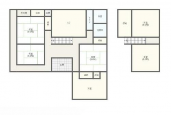 観音寺市大野原町萩原、中古一戸建ての間取り画像です