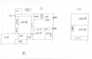 観音寺市昭和町、中古一戸建ての間取り画像です