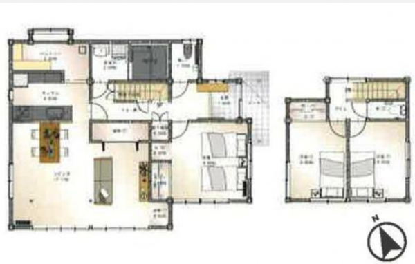 観音寺市粟井町、中古一戸建ての間取り画像です