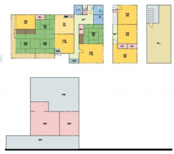 三豊市高瀬町比地、中古一戸建ての間取り画像です