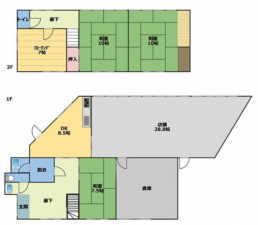 三豊市高瀬町上麻、中古一戸建ての間取り画像です