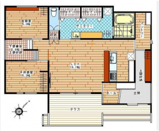 三豊市高瀬町上高瀬、中古一戸建ての間取り画像です