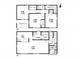 新築戸建て 松本市筑摩4丁目 (LDK18帖、洋6.2帖・6帖・5.2帖)