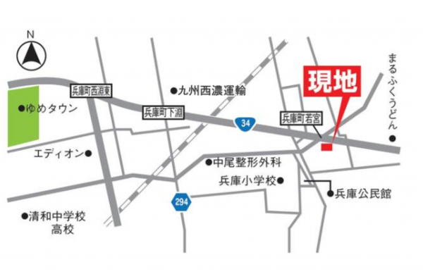 佐賀市兵庫町、土地の地図画像です