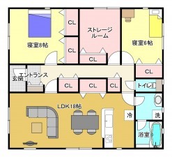 佐賀市開成、新築一戸建ての間取り画像です