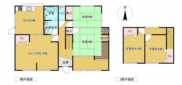 佐賀市高木瀬西、中古一戸建ての間取り画像です