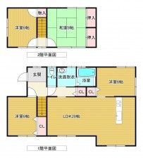 佐賀市高木瀬西、中古一戸建ての間取り画像です