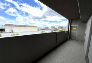 佐賀市兵庫北、中古マンションのバルコニー画像です