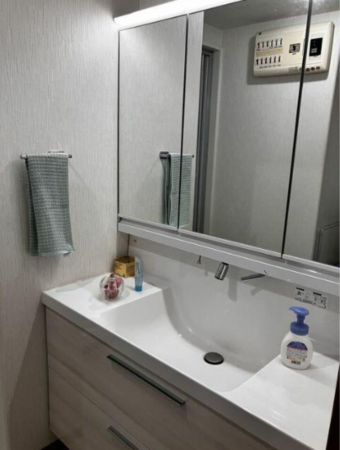 佐賀市神野西、中古マンションの洗面画像です