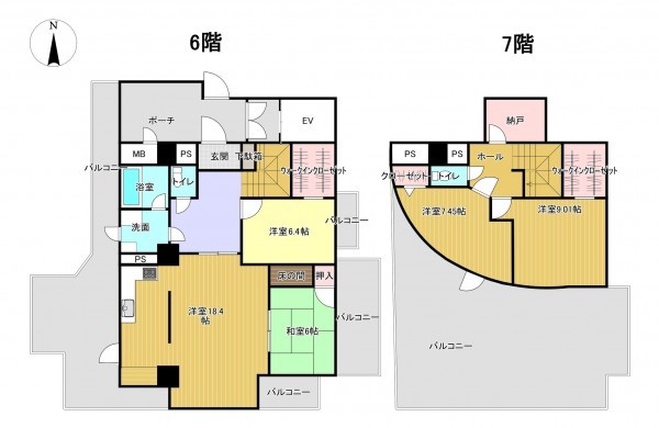 佐賀市鍋島、中古マンションの間取り画像です