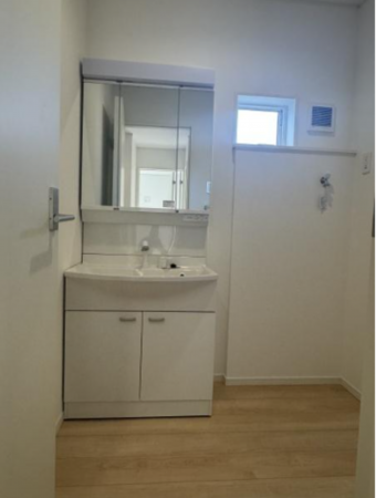 佐賀市高木瀬西、新築一戸建ての洗面画像です