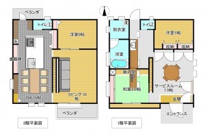 佐賀市高木瀬町、中古一戸建ての間取り画像です