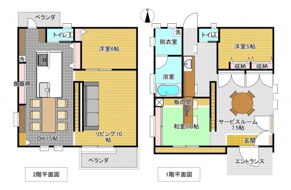 佐賀市高木瀬町、中古一戸建ての間取り画像です