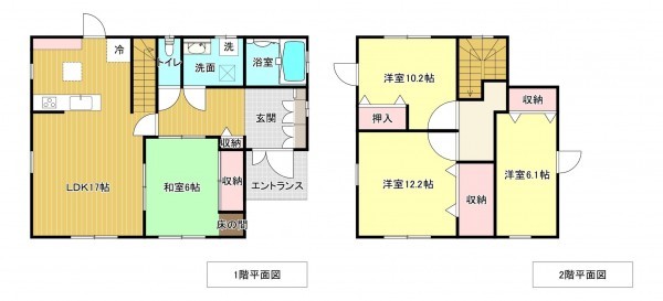 佐賀市金立町、中古一戸建ての間取り画像です