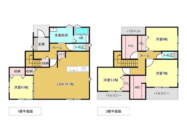 佐賀市大和町、新築一戸建ての間取り画像です