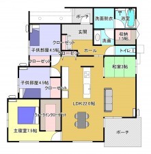 佐賀市大和町、新築一戸建ての間取り画像です