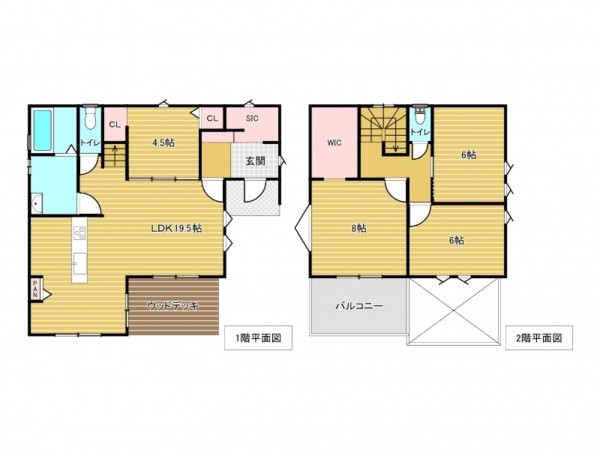 佐賀市鍋島町、新築一戸建ての間取り画像です