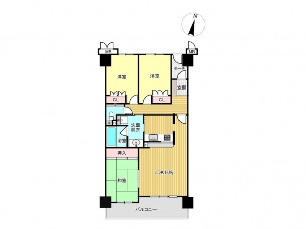 佐賀市駅前中央、中古マンションの間取り画像です
