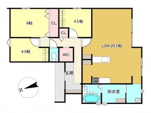 佐賀市大和町、新築一戸建ての間取り画像です
