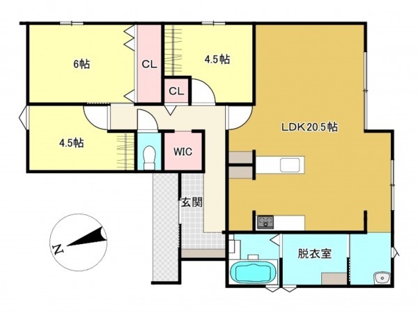 佐賀市大和町、新築一戸建ての間取り画像です