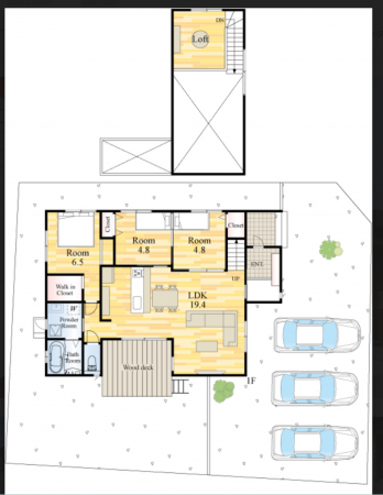 佐賀市大和町、新築一戸建ての間取り画像です