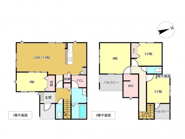 佐賀市大和町、新築一戸建ての間取り画像です